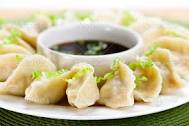 A Meal With Chinese Dumplings—Vegan And Shrimp